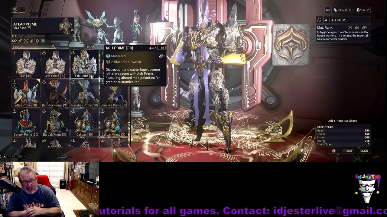 Warframe Day 613 Atlas running Steel Path Survival