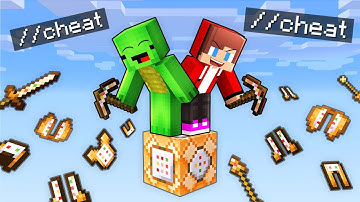 Mikey and JJ Survive On One Command Block in Minecraft (Maizen)