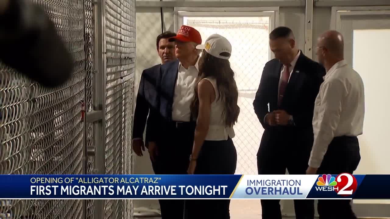 Inside 'Alligator Alcatraz': Trump tours controversial ICE facility in Florida Everglades