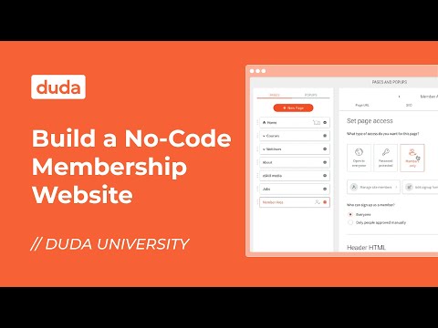 Build a No-Code Membership Website with Duda | Duda University Use Case and Tutorial