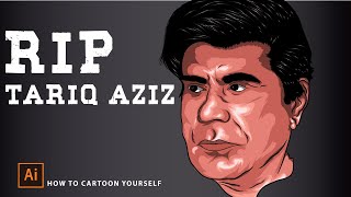 RIP TARIQ AZIZ !- Tariq Aziz Vector Portrait/ Vector portrait/ Tariz Aziz Special/ Using mouse.