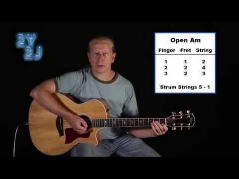 Open Am Chord Text Guitar Lesson
