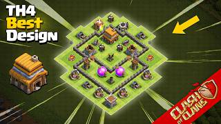Town hall 4(Th4) Base | Town hall 4(Th4) Farming/Trophy/Pushing/War Base | Coc Th4 Base (Link) 2026!
