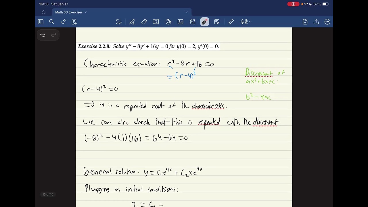 Differential Equations: Second-Order ODEs and Characteristic Equations