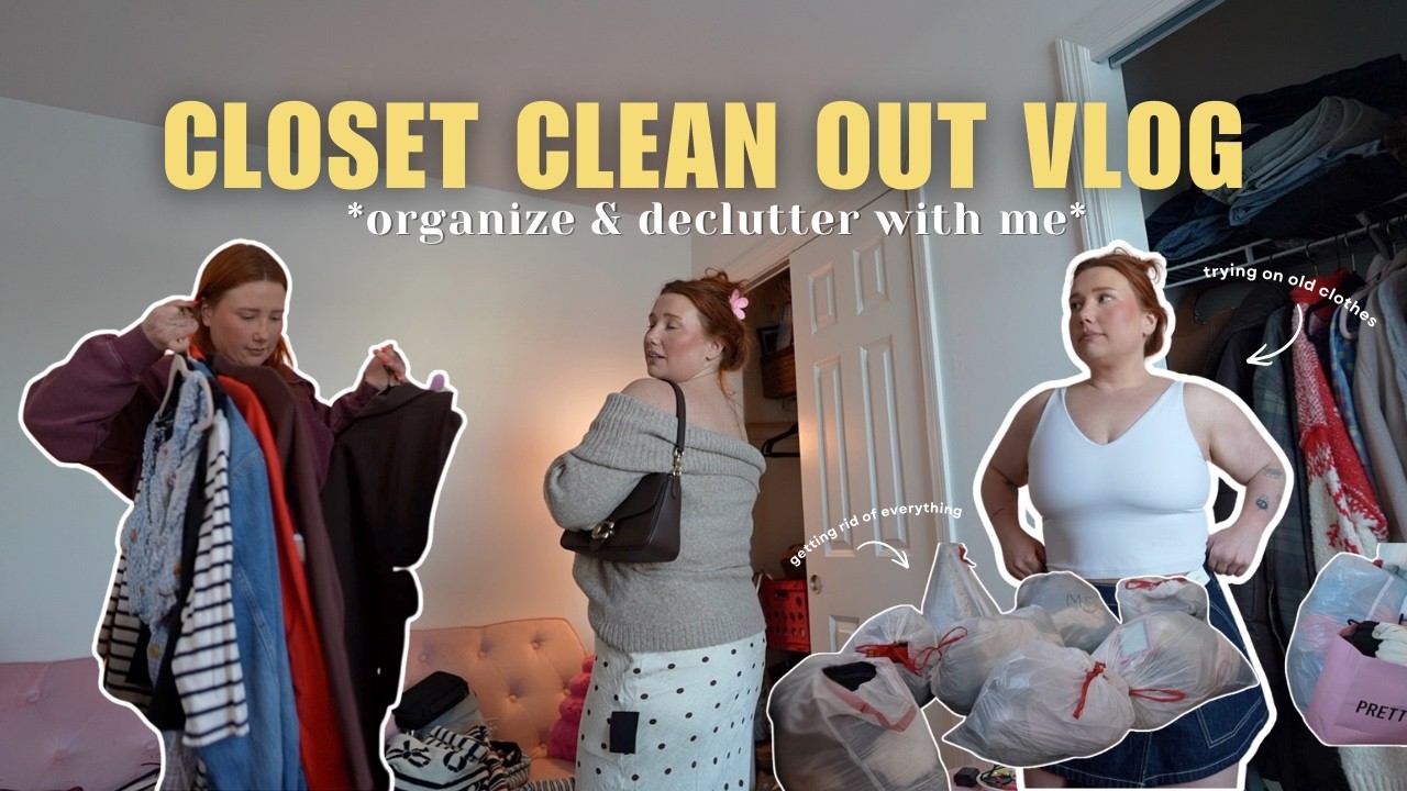 FULL CLOSET CLEAN OUT (decluttering & trying on/getting rid of clothes)