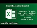 Excel VBA (Makro) Dersleri - UserForm ile kayıt-bul-sil-değiştir ve yazdır - Örnek Program -2