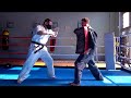 Kyokushin pads training in training mask 30  sensei sikoski