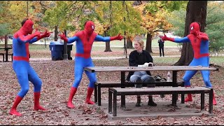 Triplet Spider-Man Prank | Strangers Horrified
