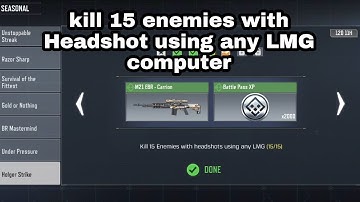 How to kill 15 enemies with headshot usibg any LMG computer in COD MOBILE