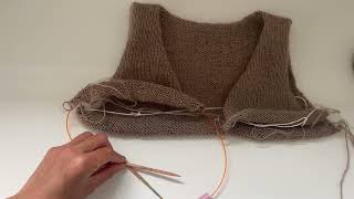 Stockholm V Neck Vest Knitting perfectly imperfect very beginner tutorial (attempt) 