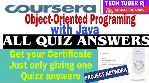 Object-Oriented Programming with Java Coursera quiz Answers || Answers of Coursera