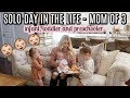 SOLO DAY IN THE LIFE OF A MOM OF 3 | INFANT, TODDLER AND PRESCHOOLER | Tara Henderson