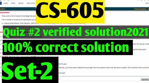 Cs605:Quiz #2 verified solution2021 ||set-2 ||100%correct solution ||Maths by Zahfran