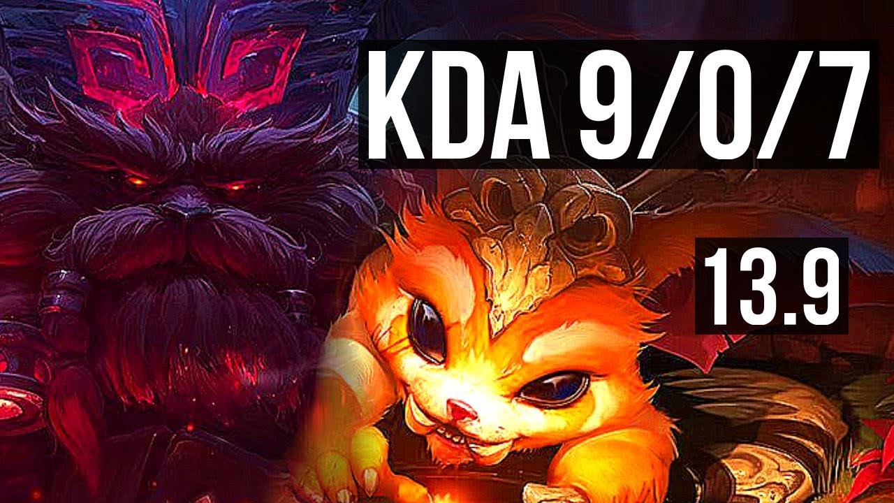 ORNN vs GNAR (TOP) | 9/0/7, Legendary, 600+ games | KR Master | 13.9