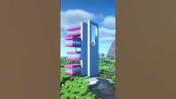 Building a simple pink multi-storey modern house #shots #minecrafttutorial #minecraft #videoshort