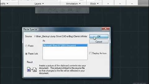 AutoCAD Linking Data From OLE Objects Tutorial