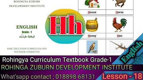 Lesson 18 Hh 6 Picture Words Class 1 English In Rohingya