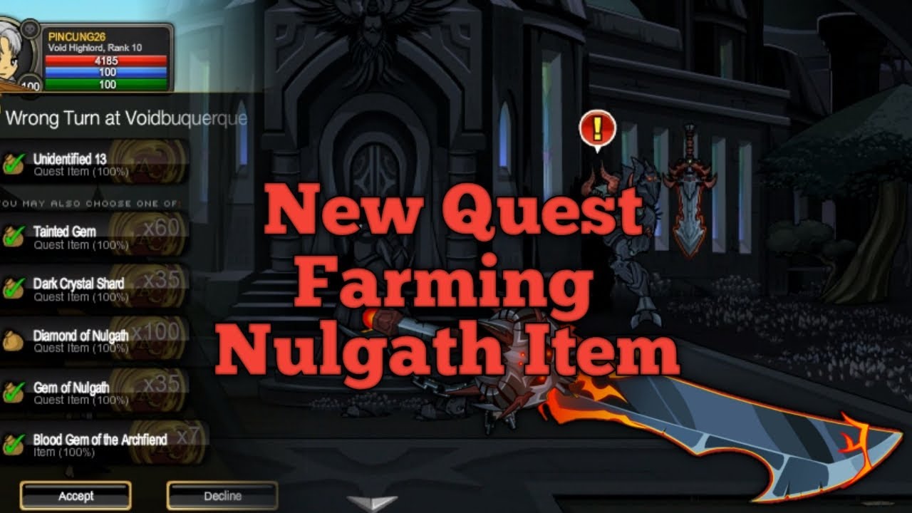 AQW New Update Farming Nulgath Item without Pet Free Players New NSOD & New Gear Shop