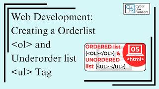 Web Development: Creating a Orderlist ol and Underorder list ul Tag