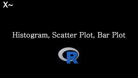 Histogram, scatter plot, and bar plot in R