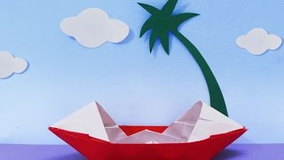 Papercraft Paper Steam Boat Origami For Kids Craft Art
