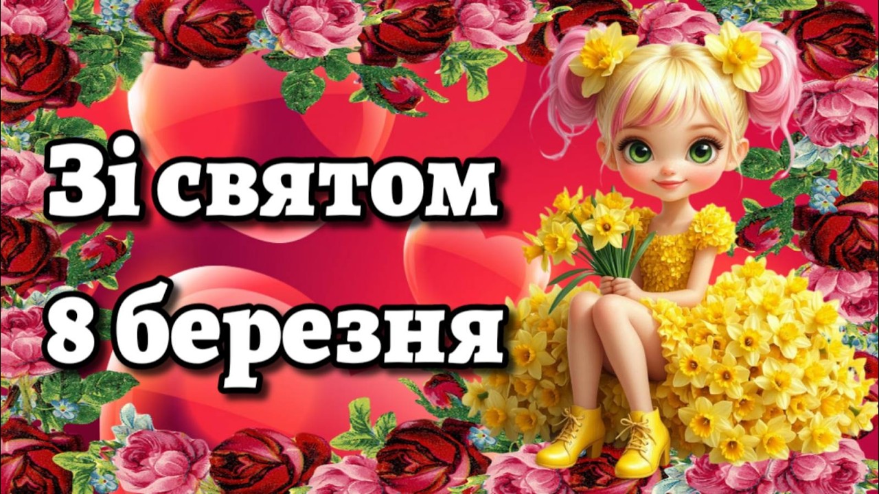 💐💐💐8 березня Міжнародний жіночий день 🌹 Гарне музичне привітання з 8 березня🌼