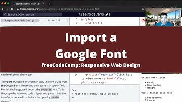 Import a Google Font (Basic CSS) freeCodeCamp tutorial