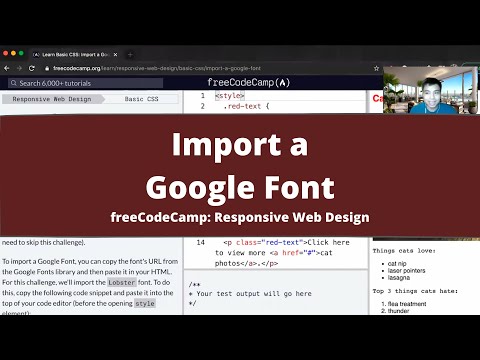 Import a Google Font (Basic CSS) freeCodeCamp tutorial