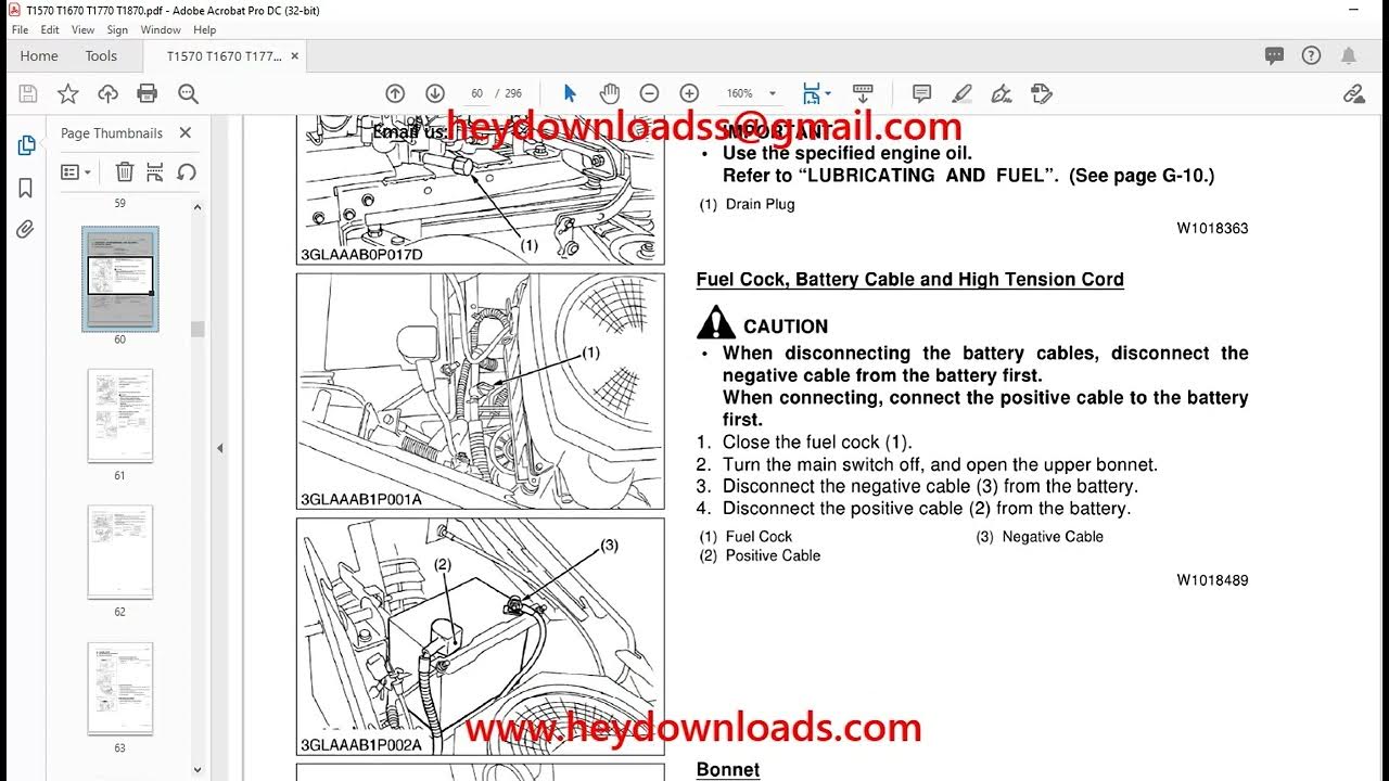 Kubota Lawn Tractor T1570 T1670 T1770 T1870 Workshop Manual - YouTube