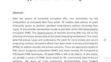 Privacy Preserving Machine Learning Using Functional Encryption Opportunities and Challenges