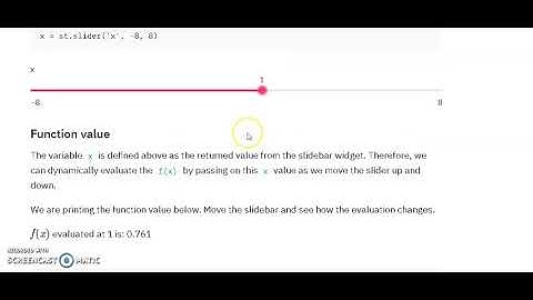 Slider with Streamlit
