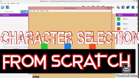 Gdevelop Character Selection From Scratch