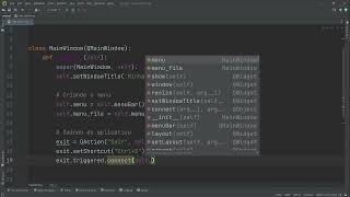 356 - Criando um menu em uma janela do QT com Pyside6 Python