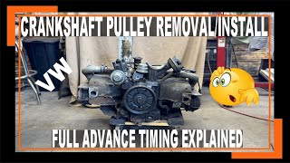 VW BEETLE Crankshaft Pulley Removal and Install - Important Tips - Baja Bug - VW Bus - Timing Tips