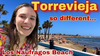 Torrevieja Naufragos BEACH 🏖️ So DIFFERENT from Benidorm! #benidormbyana #torreviejabeach