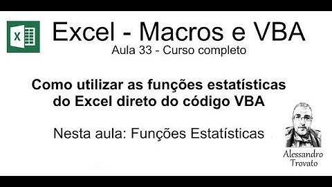 #33 - Curso de Macros e Excel VBA - Funções Estatísticas