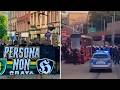 Persona Non Grata (GKS Katowice) w centrum Chorzowa. Niebiescy "odprowadzili" ich tramwaj 26.05.2026