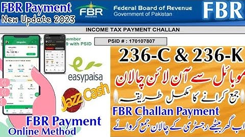 FBR Challan online Payment Method through jazzcash & Easypaisa | CPR 236-K & 236-C | FBR income Tax