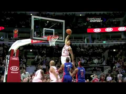 Derrick Rose amazing alley-oop from Ronnie Brewer (Stacey King Call)