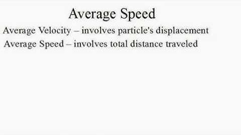 Motion of a particle along a straight line - Lesson - 4  - Average Speed