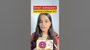 Direct Admission in DU Hansraj college🔥🔥 #delhiuniversity