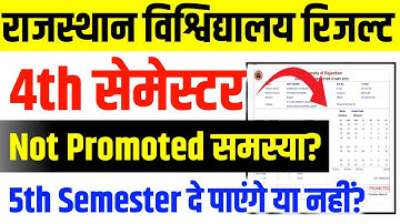 Rajasthan University Result Not Promoted Problem | BA BSc BCom BBA BCA || 4th Semester Not Promoted