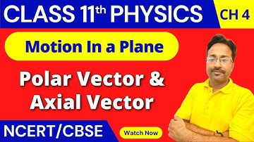 Class 11 Physics | Polar Vector & Axial Vector | Types Of Vector | Motion In a Plane | Chapter 4