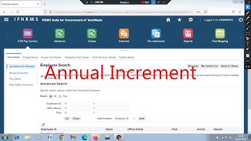 Annual Increment in IFHRMS