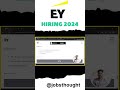 EY hiring 2024 #ey #shorts #youtubeshorts