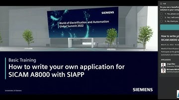 Global Summit 2022 Training How to write your own application for SICAM A8000 with SIAPP 시멘스보호계전기