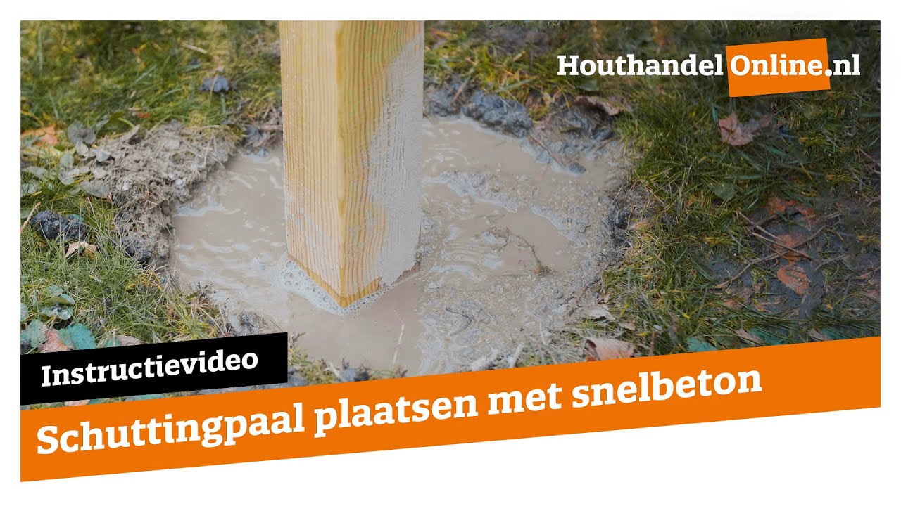 het dossier deadline schroot Schuttingpaal plaatsen met snelbeton — Houthandelonline #5 - YouTube