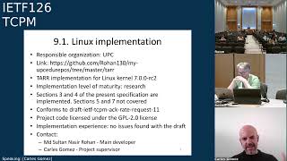 IETF 126: TCP Maintenance and Minor Extensions (TCPM) 2026-07-23 09:30