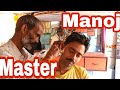 Manoj master head neck and ear massage with hair cracking by manoj masterasmr