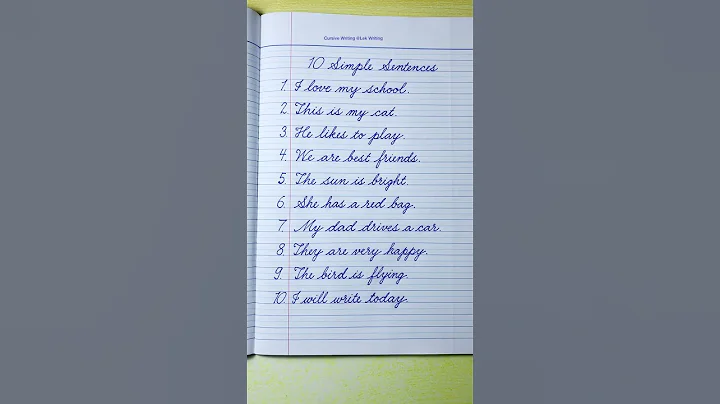 Cursive Writing Practice | 10 Simple Sentences for Beginners | English cursive handwriting practice thumbnail